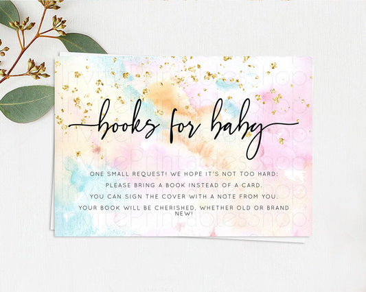 Editable Pastel Books For Baby Card Pastel Rainbow Book Insert Colorful Ombr