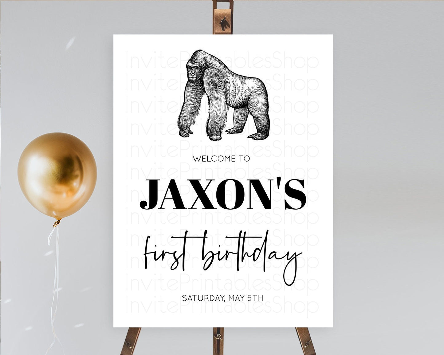 Editable Gorilla Welcome Sign Gorilla Welcome Board Gorilla Party Welcome Po