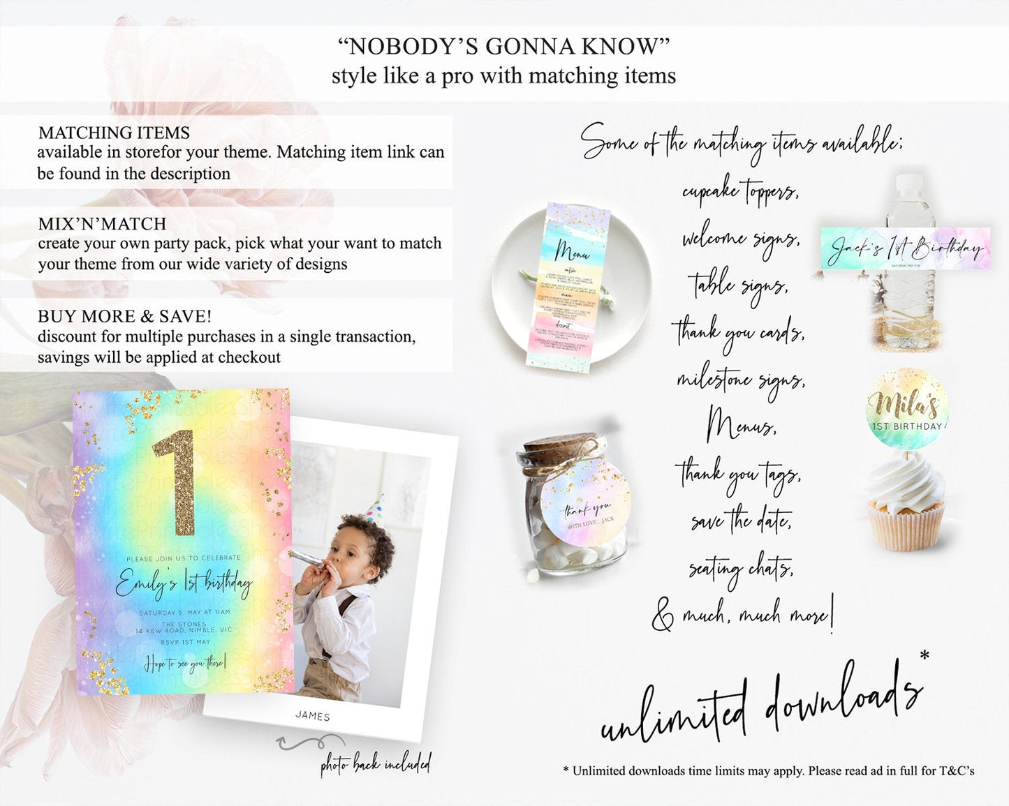 Tie Dye Invitation Rainbow Birthday Invitation Pastel Invitation Colorful Invitation Pastel Rainbow Party 3rd 2nd 1st First Birthday D10568