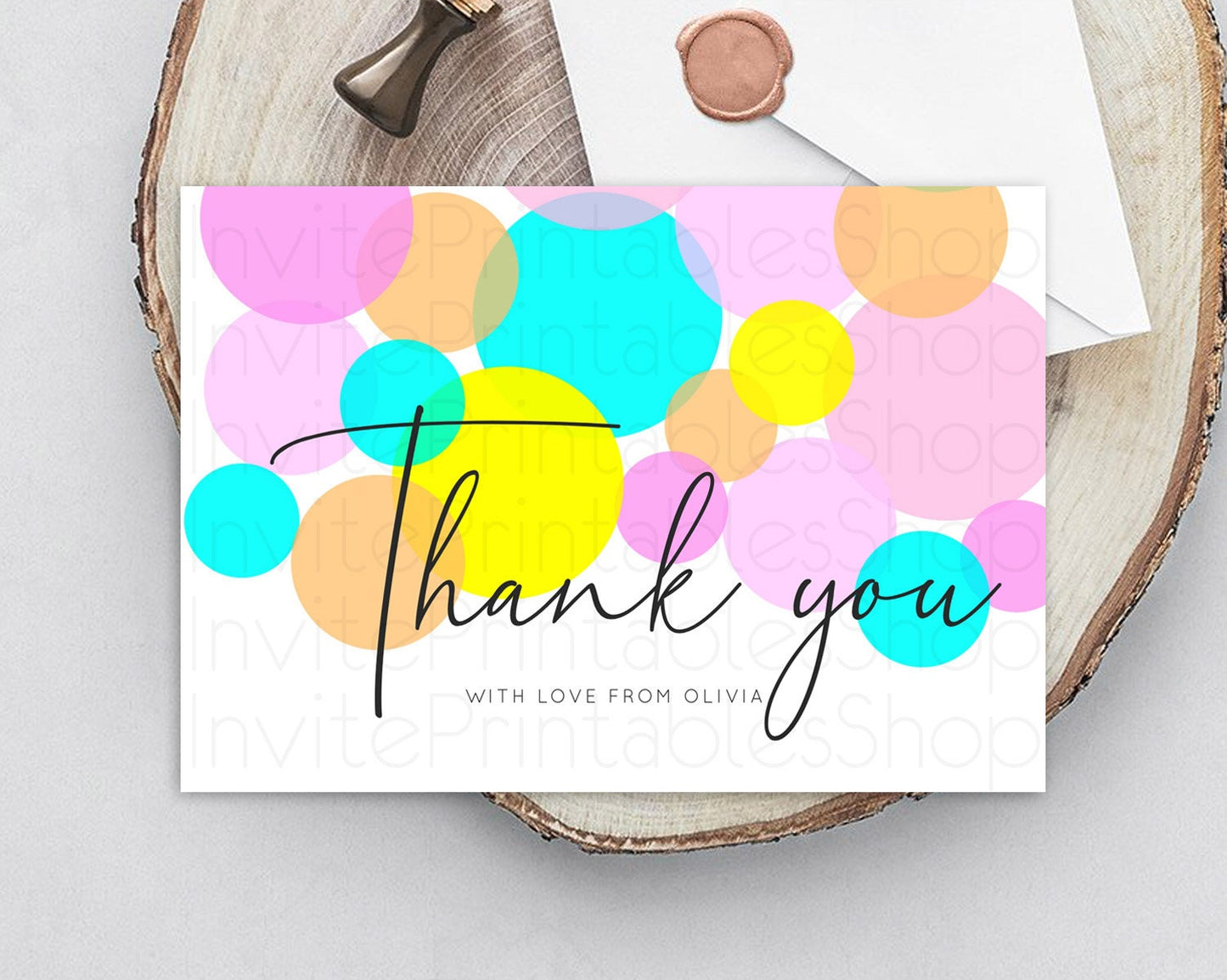 Rainbow Thank You Pastel Thank You Card Pastel Rainbow Birthday Thank You Confetti Colorful Pastel Cards Teacher Thank You Cards D10896