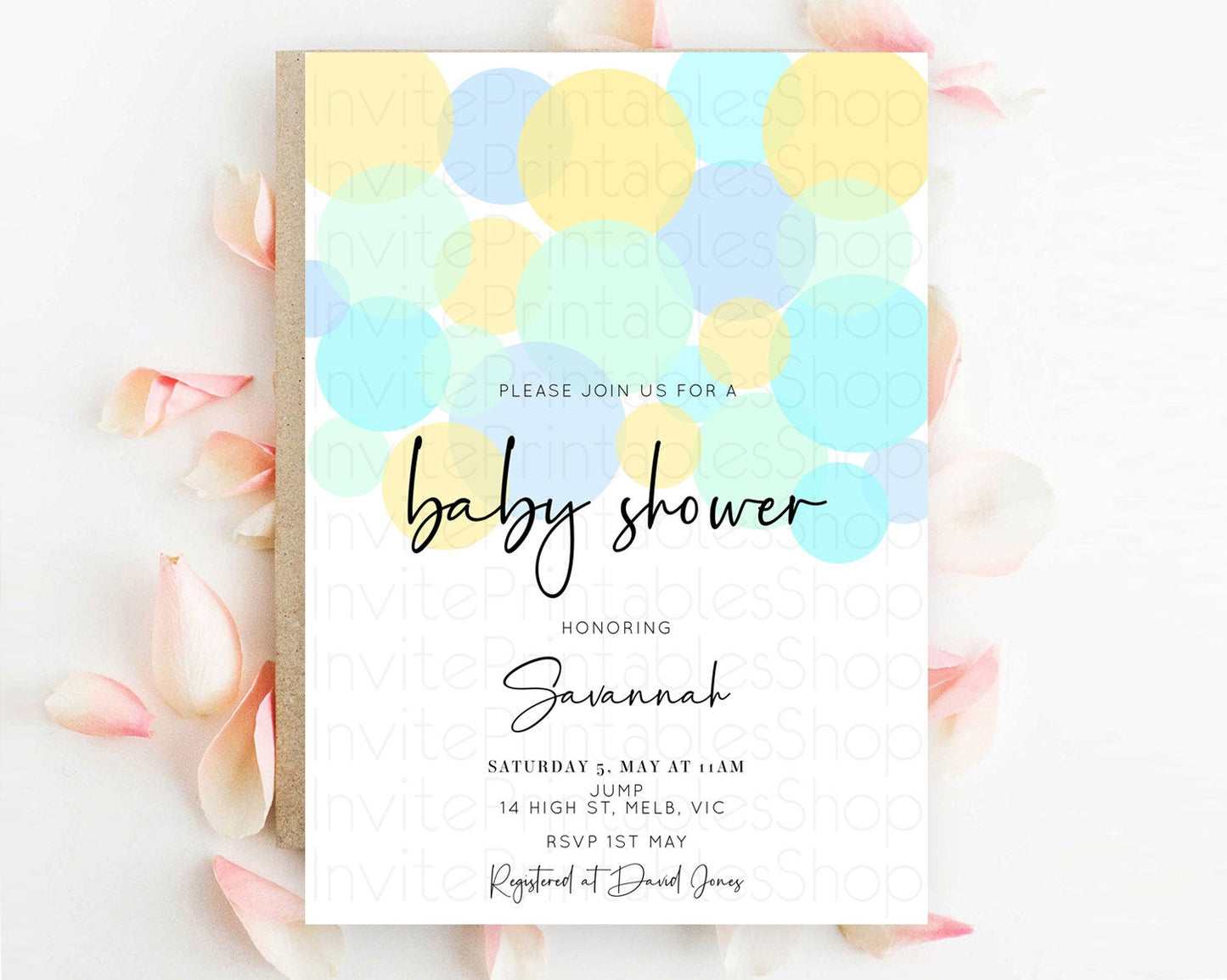 Pastel Rainbow Baby Shower Invitation Pastel Confetti Invitation Sprinkles Bubbles Invitation Colorful Rainbow Confetti Theme 100206