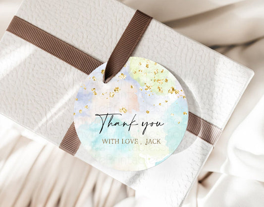 Editable Pastel Thank You Tags Rainbow Thank You Gift Tags Colorful Pastel F