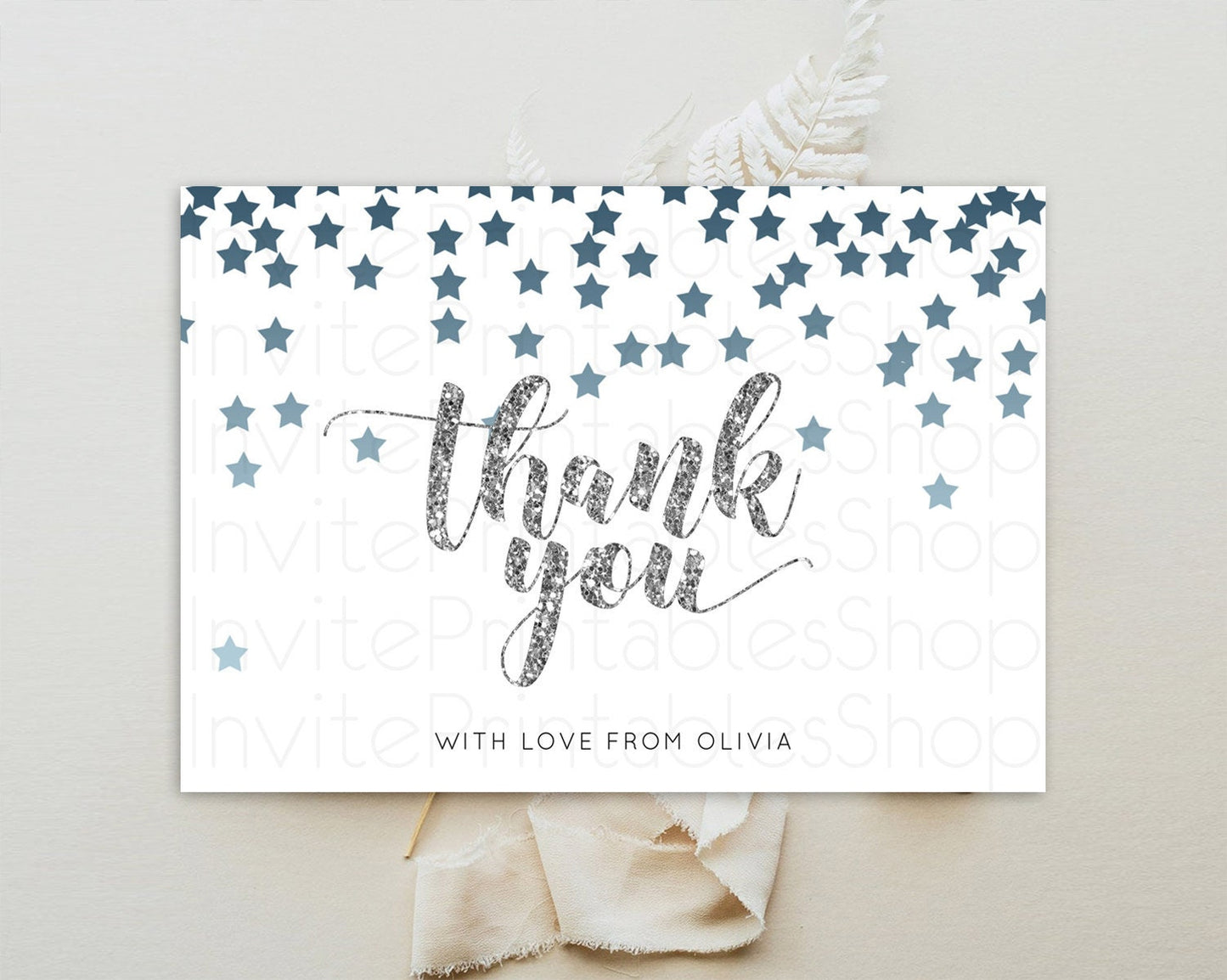 Star Thank You Card Pastel Stars Thank You Shooting Star Rainbow Colorful Confetti Twinkle Little Star Birthday Teacher Thank You D10330