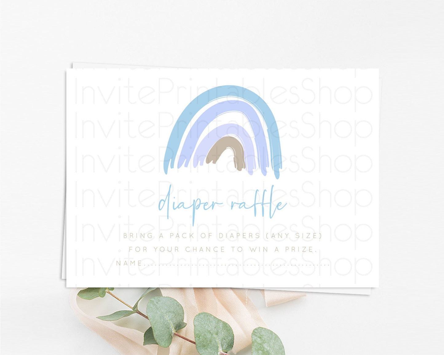 Pastel Rainbow Diaper Raffle Card Boho Rainbow Diaper Insert Boho Rainbow Diaper Ticket Pastel Watercolor Baby Shower Raffle Game D10352