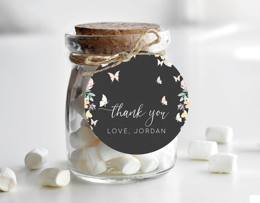 Editable Secret Garden Thank You Tags Wildflower Thank You Gift Tags Pastel
