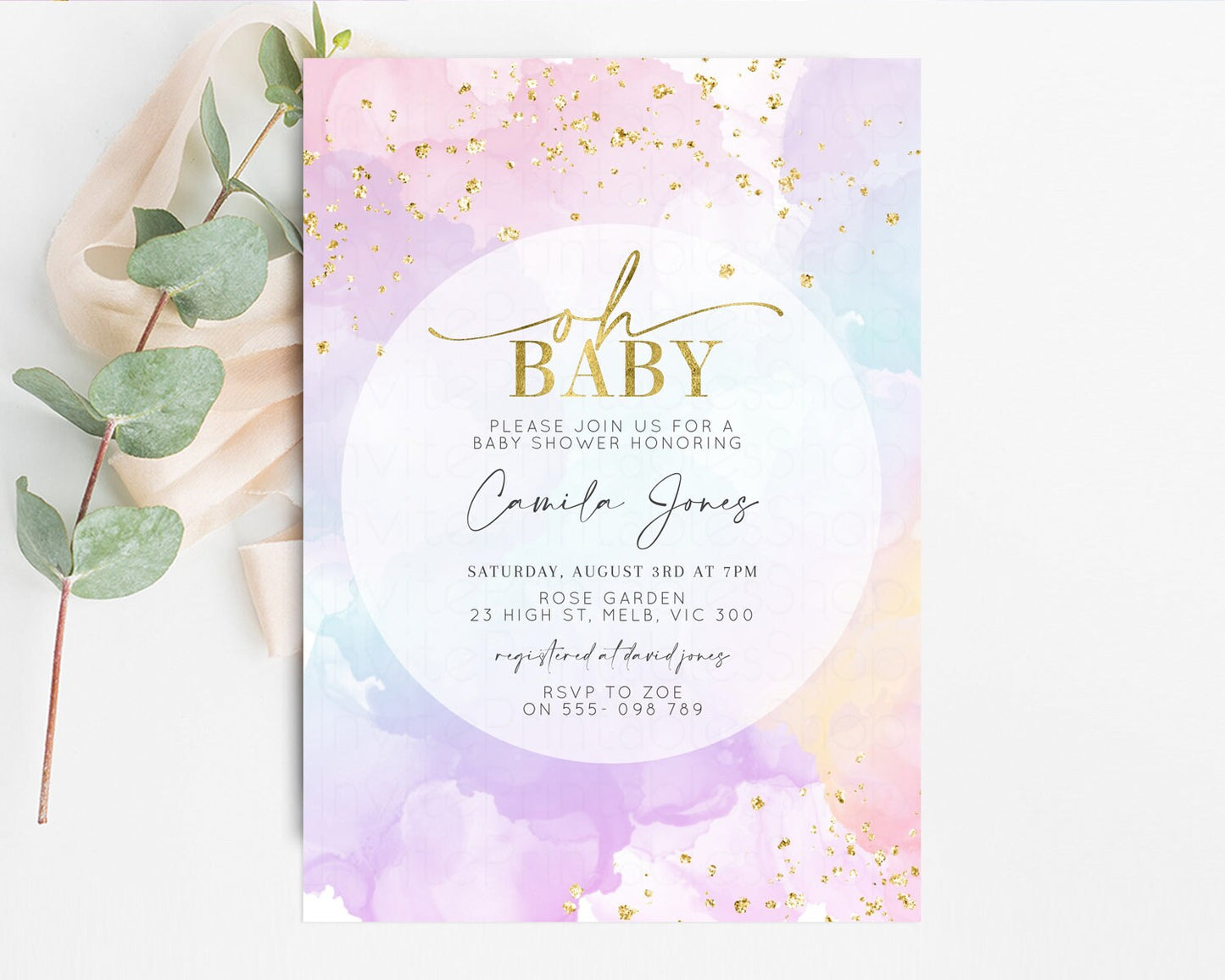 Pastel Baby Shower Invitation Rainbow Baby Shower Invitation Watercolor Ombre Invitation Rainbow Pastel Invite Colorful Glitter Shower 599v1