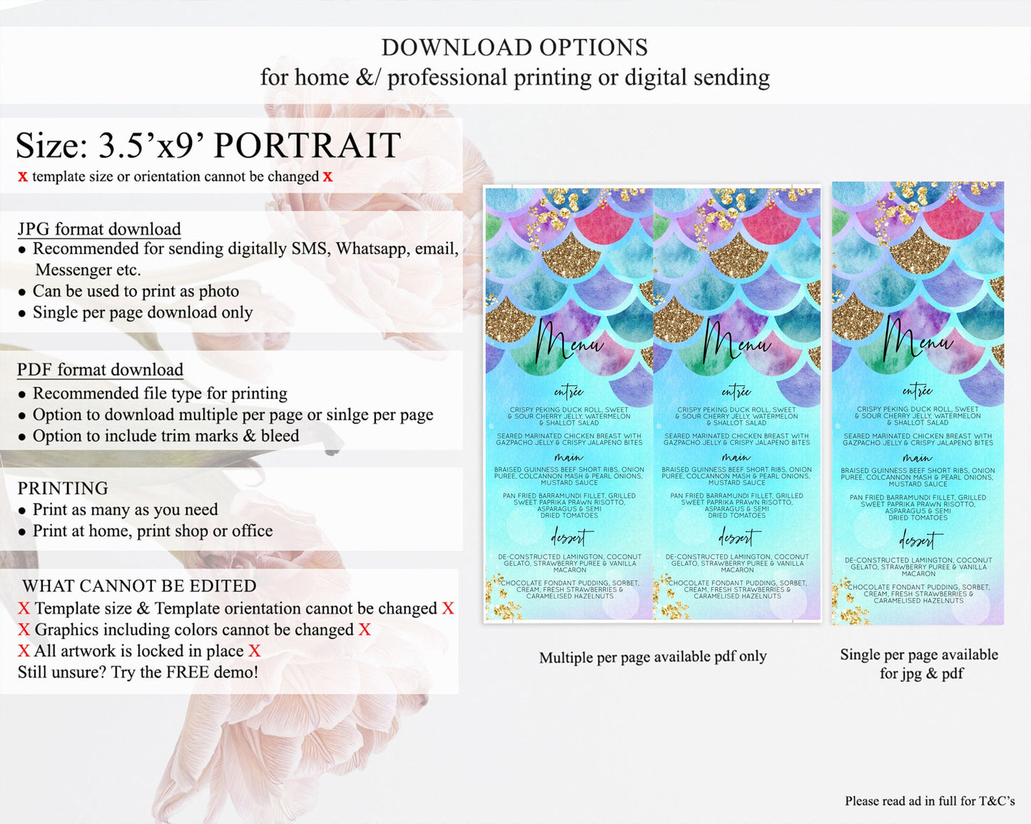 Rainbow Fish Menu Template Rainbow Fish Menu Watercolor Mermaid Décor Rainbow Under Sea Pastel Dinner Dessert Menu Rainbow Food Menu D10581