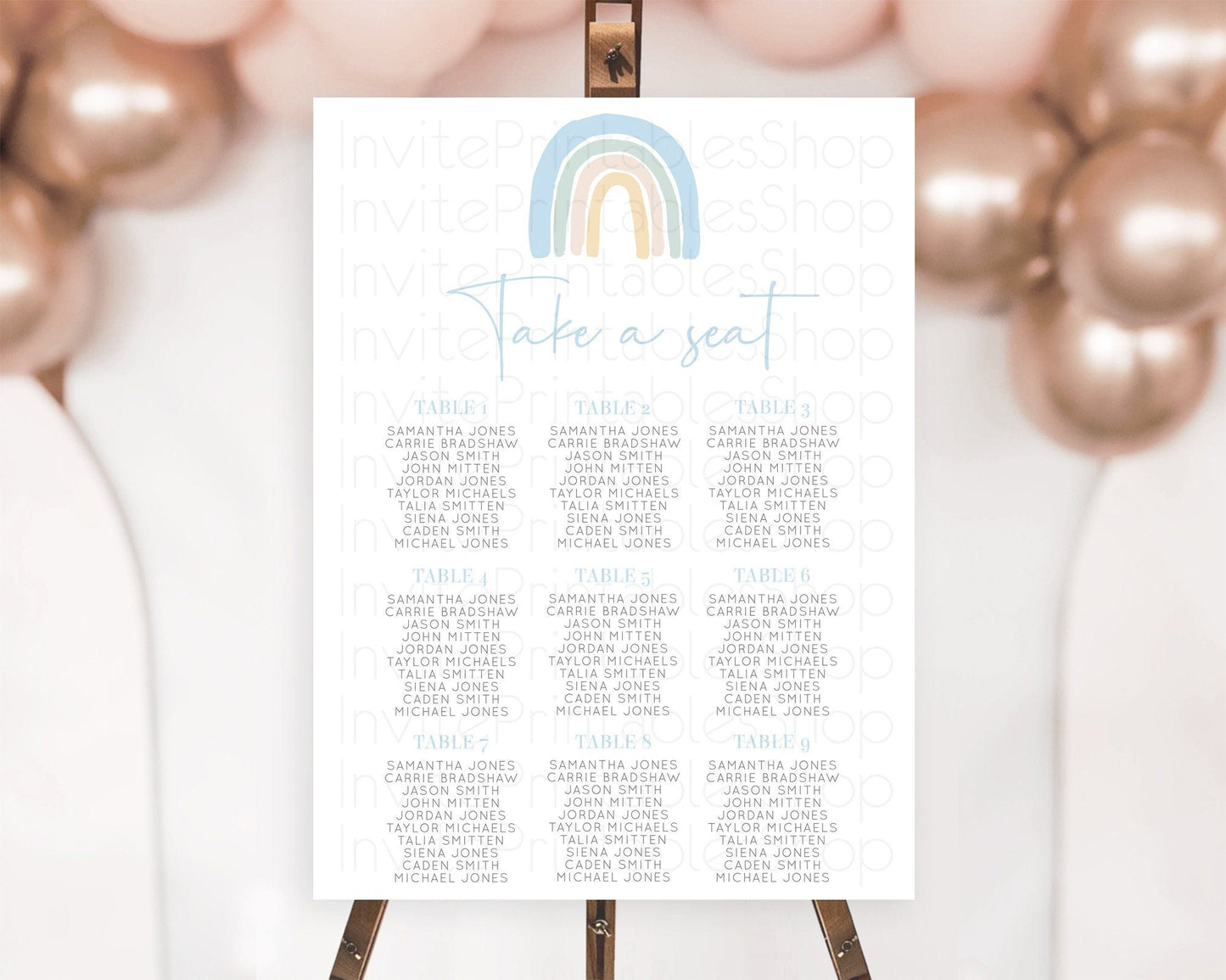 Pastel Rainbow Seating Chart Boho Rainbow Seating Chart Rainbow Seating Chart Pastel Seating Chart Boho Rainbow Seating Sign D10200