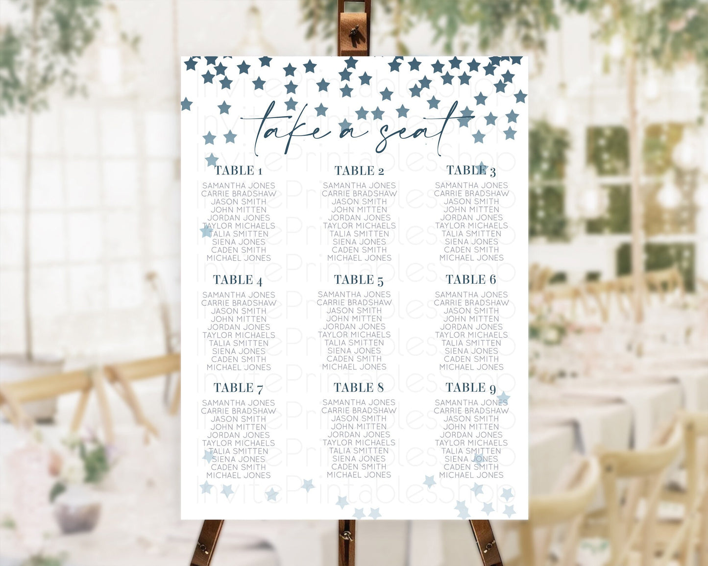 Star Seating Chart Pastel Stars Seating Chart Shooting Star Sprinkle Stars Rainbow Colorful Confetti Twinkle Little Star Decor D10308