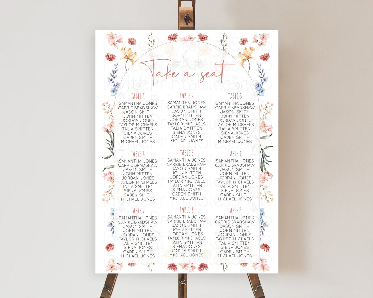 Secret Garden Seating Chart Wildflower Seating Chart Pastel Flowers Seating Chart Enchanted Garden Boho Floral Take A Seat Décor D10682