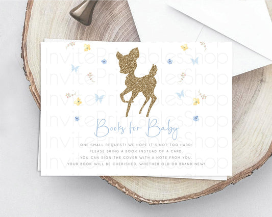 Editable Fawn Books For Baby Card Deer Book Insert Floral Deer Book Card Enc