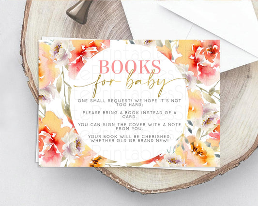 Editable Secret Garden Books For Baby Card Boho Wildflower Book Insert Paste
