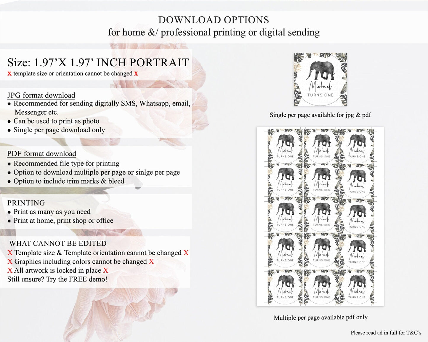 Elephant Cupcake Toppers Elephant Cupcake Elephant Party Safari Adventure Elephant Cupcake Topper Elephant Decor Zoo Fern Palm Leaf D10803