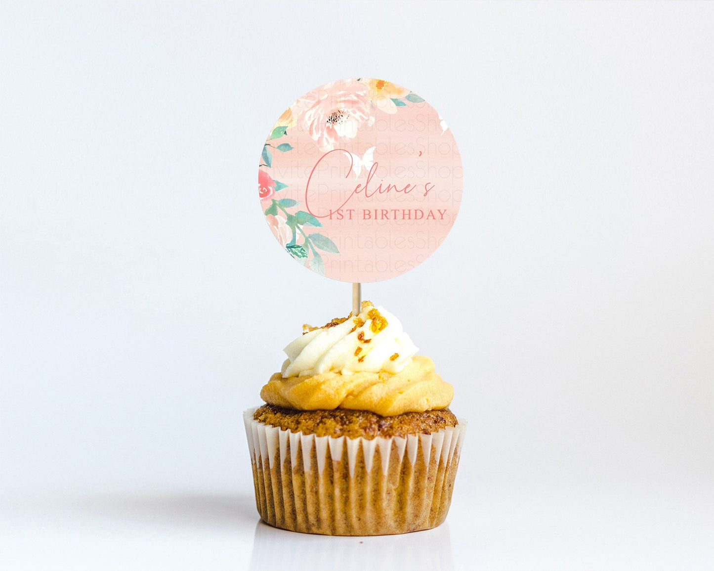 Secret Garden Cupcake Toppers Wildflower Cupcake Toppers Pastel Flowers Cupcake Toppers Enchanted Garden Boho Floral First Birthday D10245