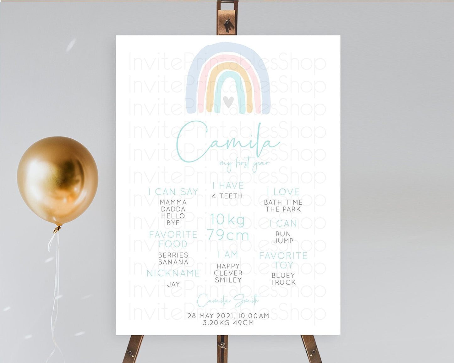 Pastel Rainbow First Birthday Milestone Poster Boho Rainbow Milestone Board Rainbow Milestone Pastel Milestone Rainbow 1st Birthday D10214