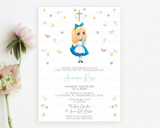 Editable Princess Baptism Invitation Enchanted Castle Baptism 1st Birthday I