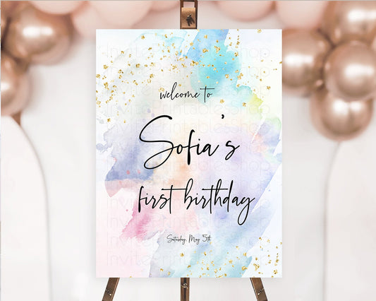 Editable Pastel Welcome Sign Pastel Rainbow Welcome Sign Colorful Rainbow Co