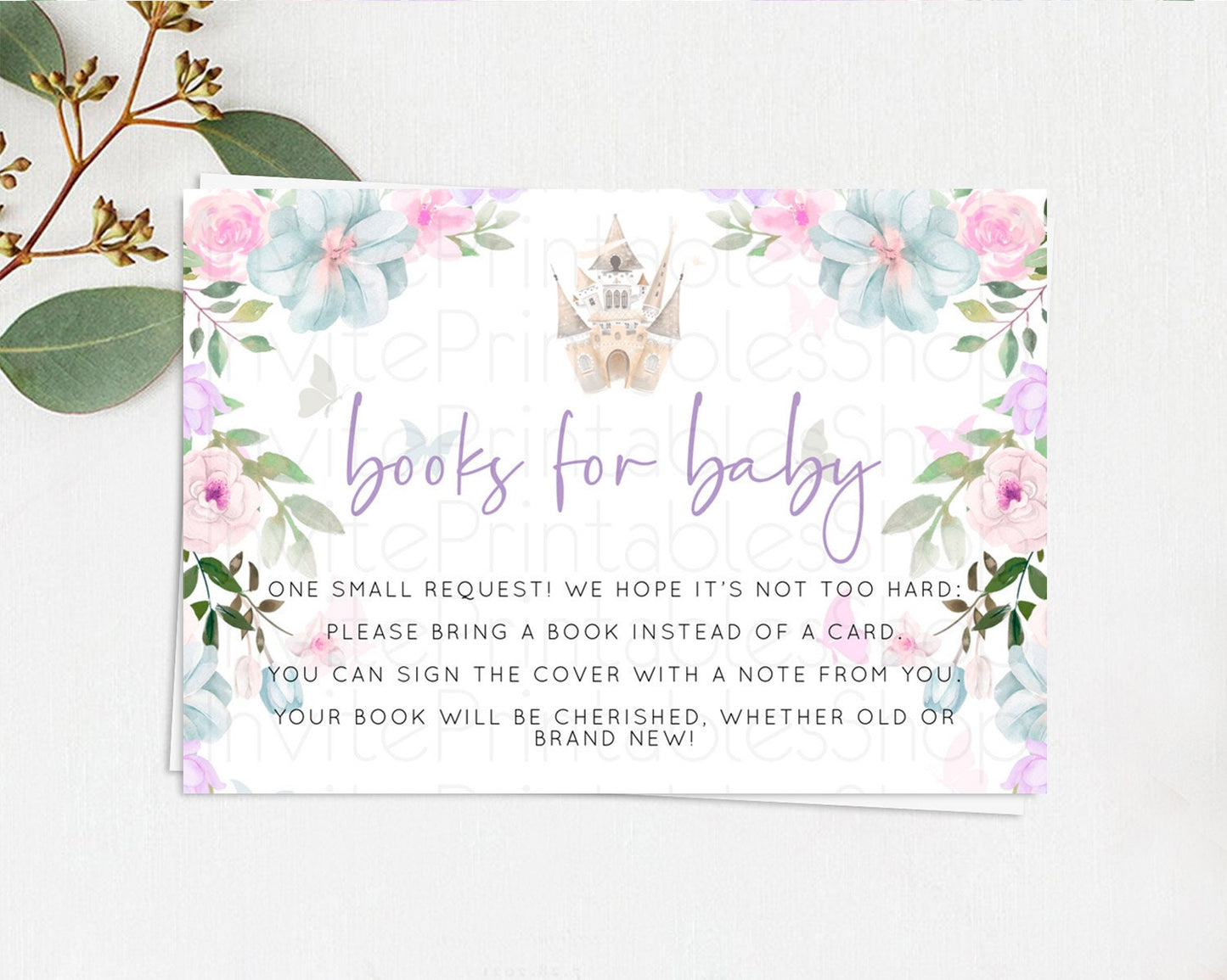 Editable Princess Books For Baby Card Castle Book Card Insert Secret Garden