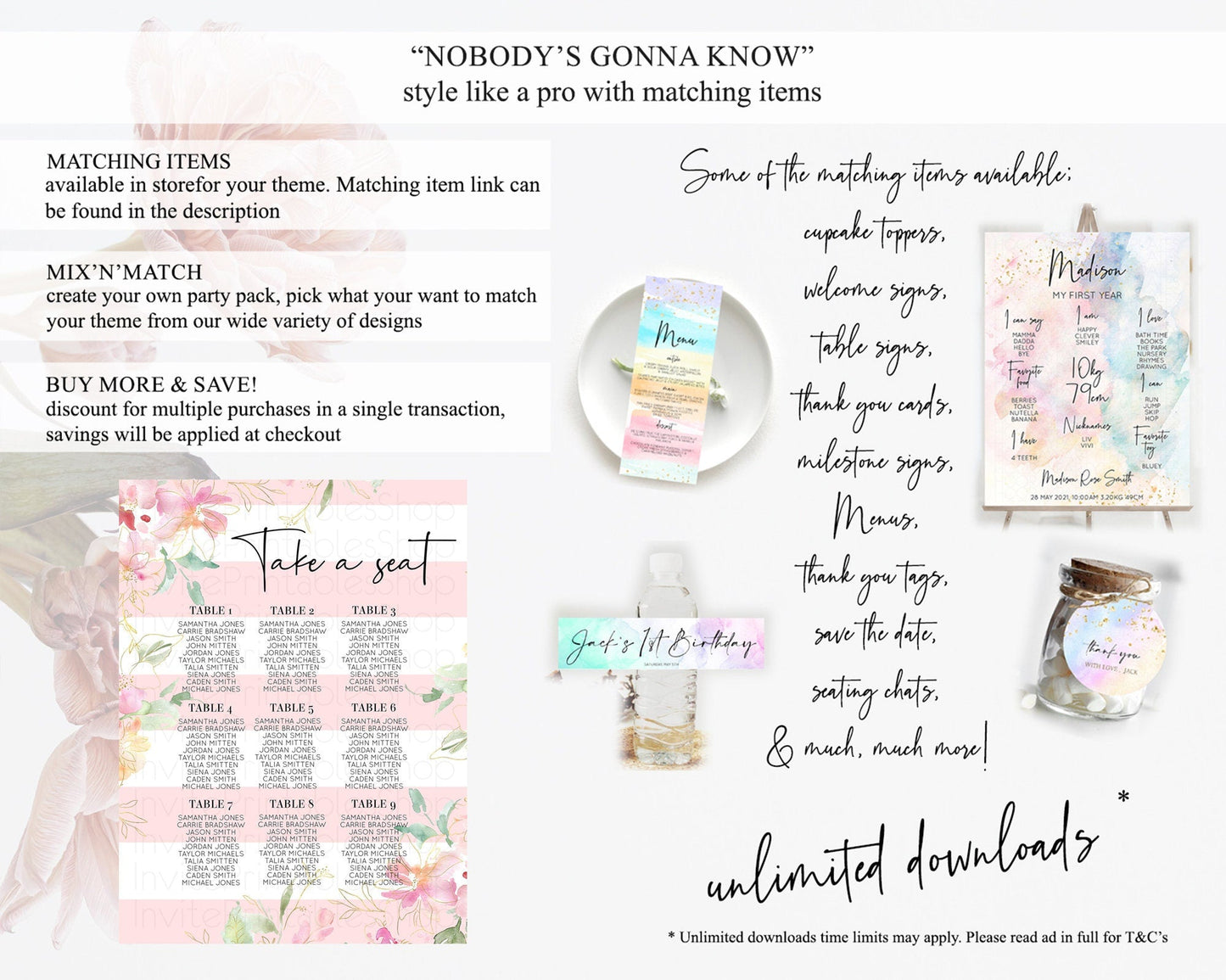 Secret Garden Seating Chart Wildflower Seating Chart Pastel Flowers Seating Chart Enchanted Garden Boho Floral Take A Seat Decor D10300