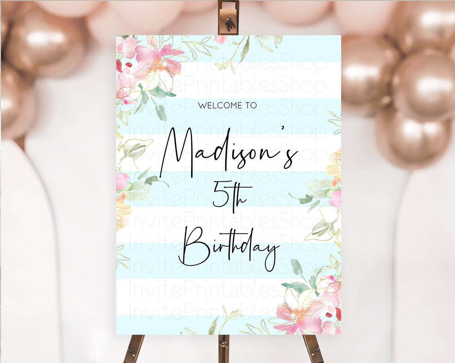 Secret Garden Welcome Sign Wildflower Welcome Board Pastel Flower Garden Welcome Poster Boho Wildflower First Birthday Welcome Sign D10303