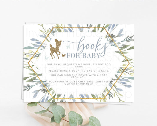 Editable Fawn Books For Baby Card Deer Book Insert Floral Deer Book Card Enc