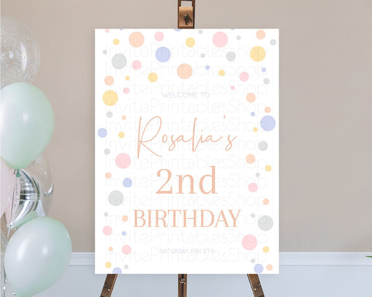 Editable Rainbow Welcome Sign Pastel Welcome Board Pastel Rainbow Confetti W