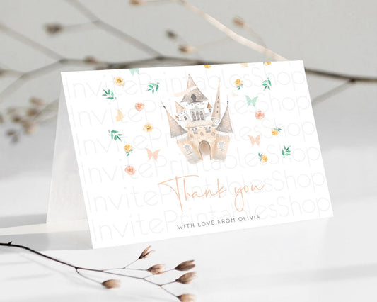 Princess Thank You Castle Thank You Card Secret Garden Birthday Thank You Card Enchanted Castle Pastel Floral Teacher Thank You Card D10363