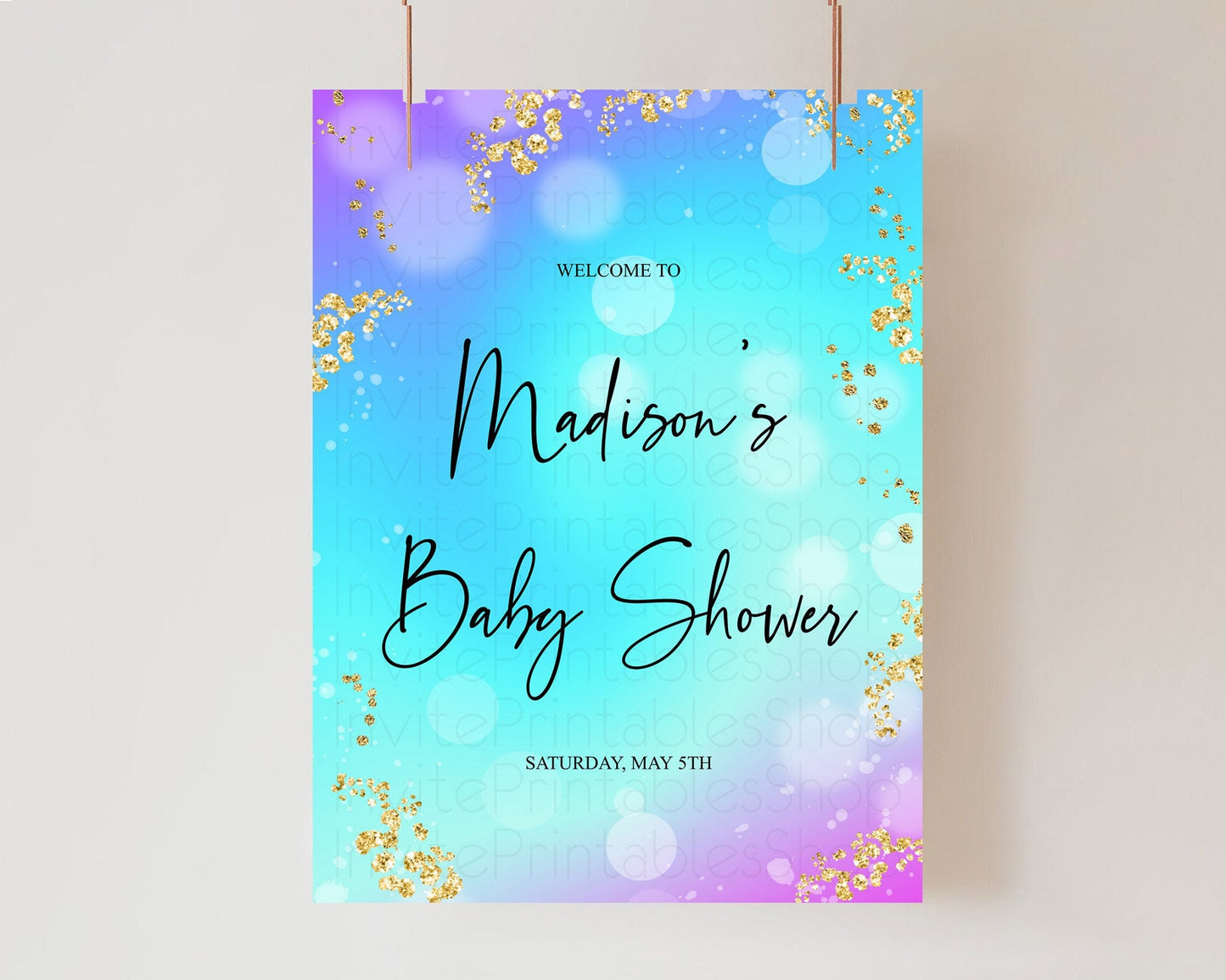 Mermaid Baby Shower Welcome Sign Mermaid Welcome Board Rainbow Fish Under The Sea Colorful Pastel Pool Party Mermaid Welcome Sign D10573