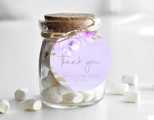 Editable Secret Garden Thank You Tags Wildflower Thank You Gift Tags Pastel