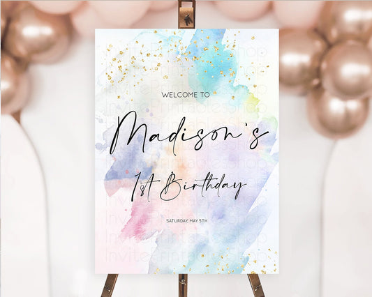 Editable Pastel Welcome Sign Pastel Rainbow Welcome Sign Colorful Rainbow Co