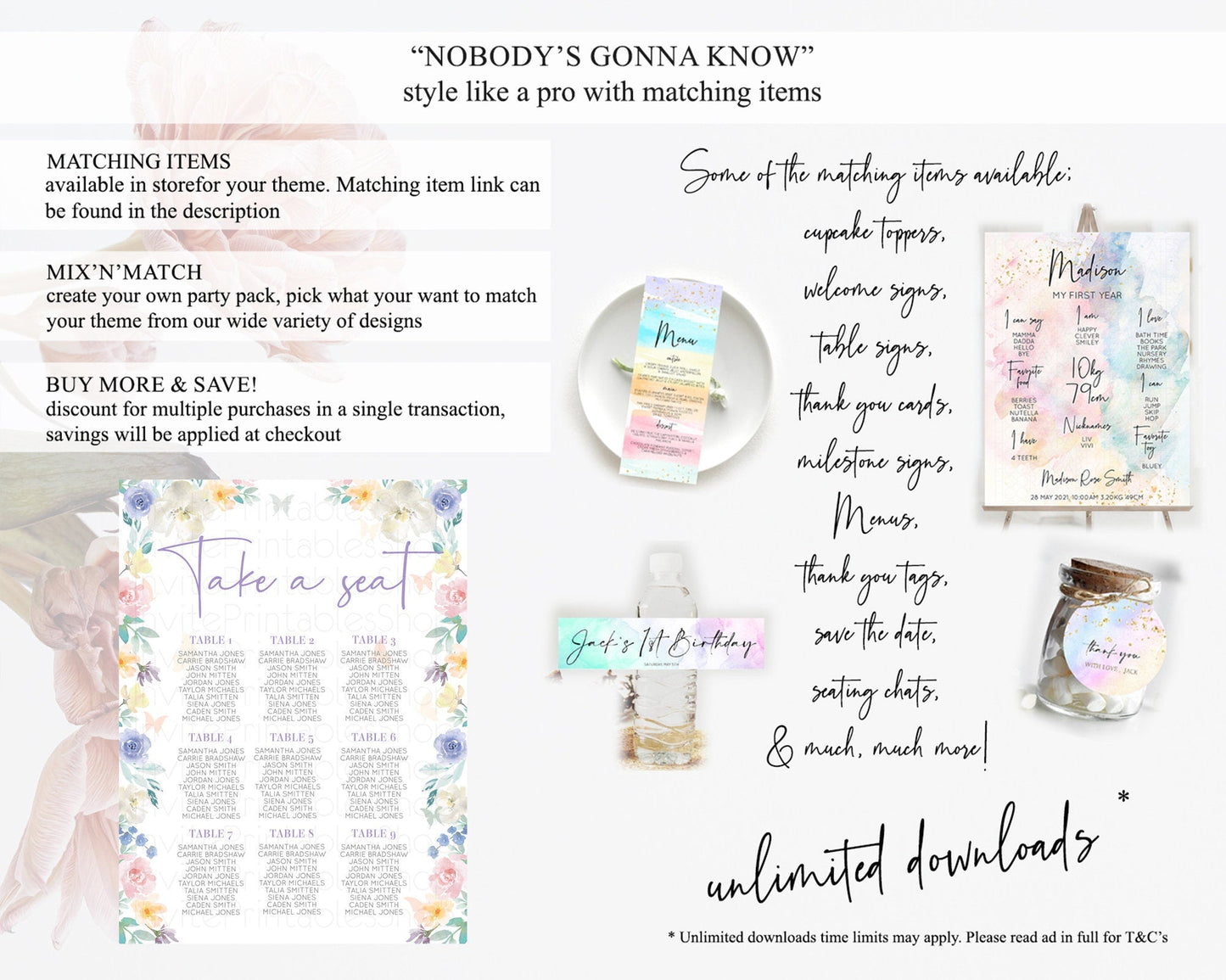 Secret Garden Seating Chart Wildflower Seating Chart Pastel Flowers Seating Chart Enchanted Garden Boho Floral Take A Seat Decor D10710