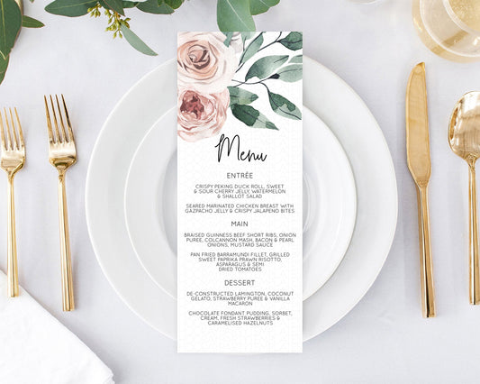 Editable Secret Garden Menu Wildflower Menu Template Pastel Flower Garden Ta