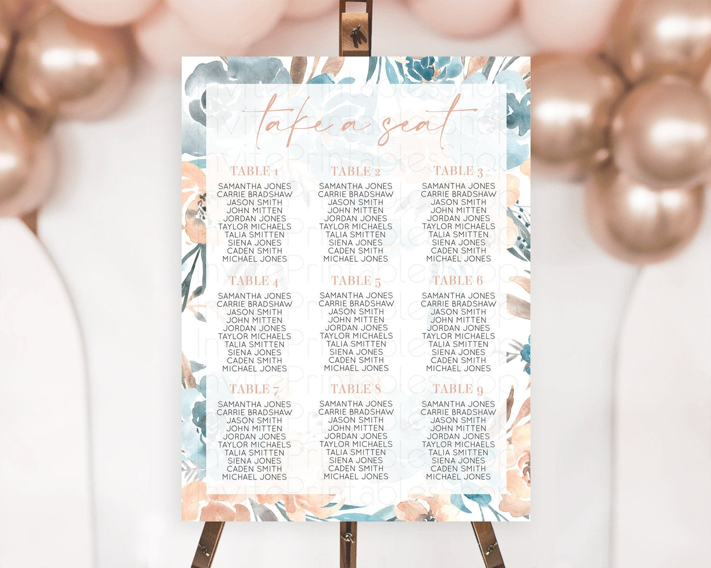 Secret Garden Seating Chart Wildflower Seating Chart Pastel Flowers Seating Chart Enchanted Garden Boho Floral Take A Seat Decor D10190