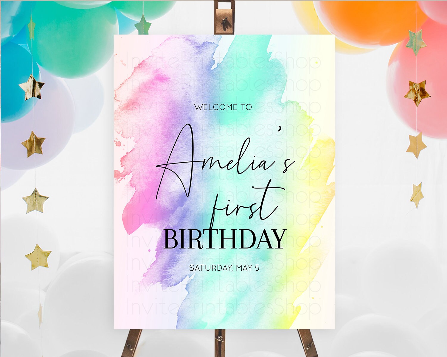 Editable Pastel Welcome Sign Pastel Rainbow Welcome Sign Colorful Rainbow Co