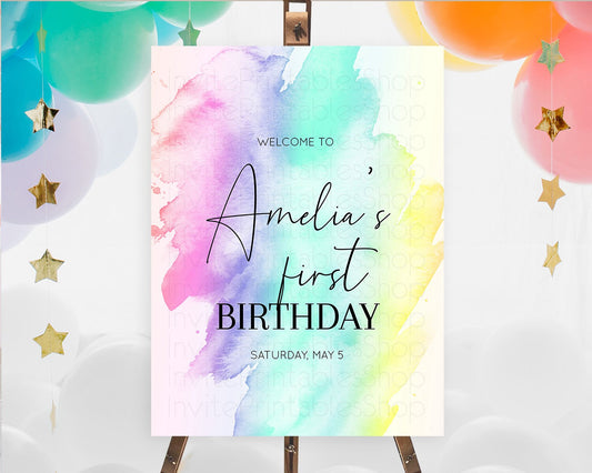 Editable Pastel Welcome Sign Pastel Rainbow Welcome Sign Colorful Rainbow Co