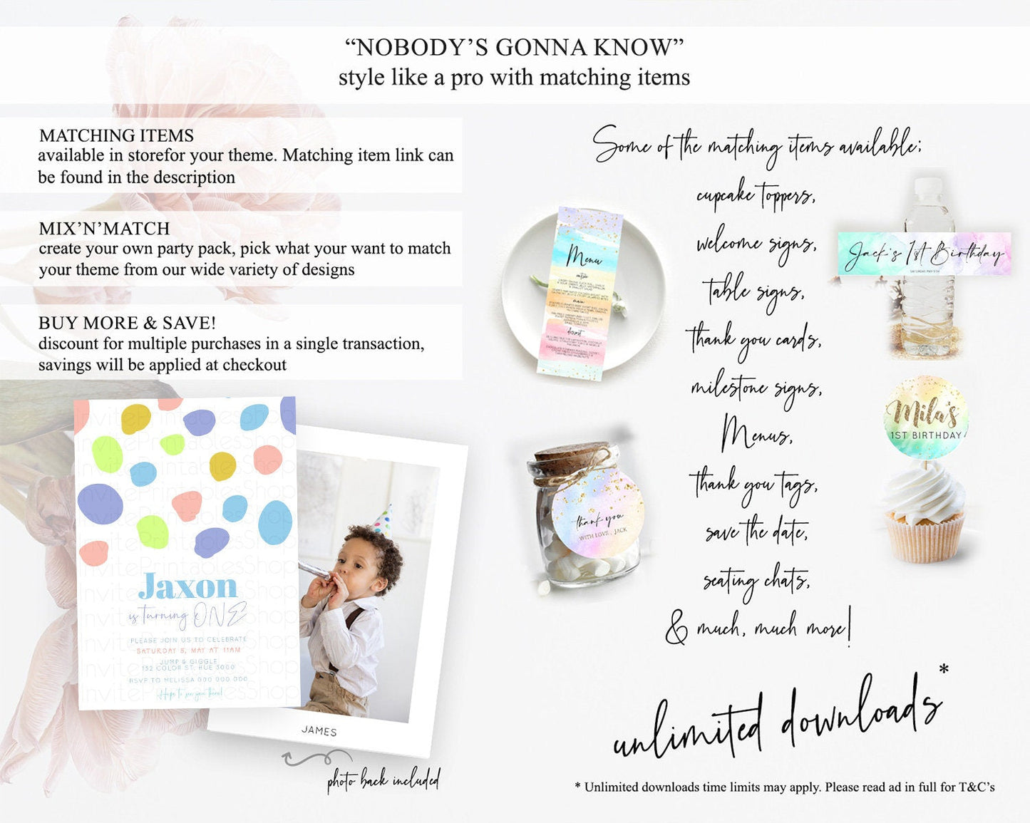 Pastel Birthday Invitation Pastel Confetti Birthday Invitation Bubbles Invitation Colorful Rainbow Confetti 2nd 1st First Birthday D11047