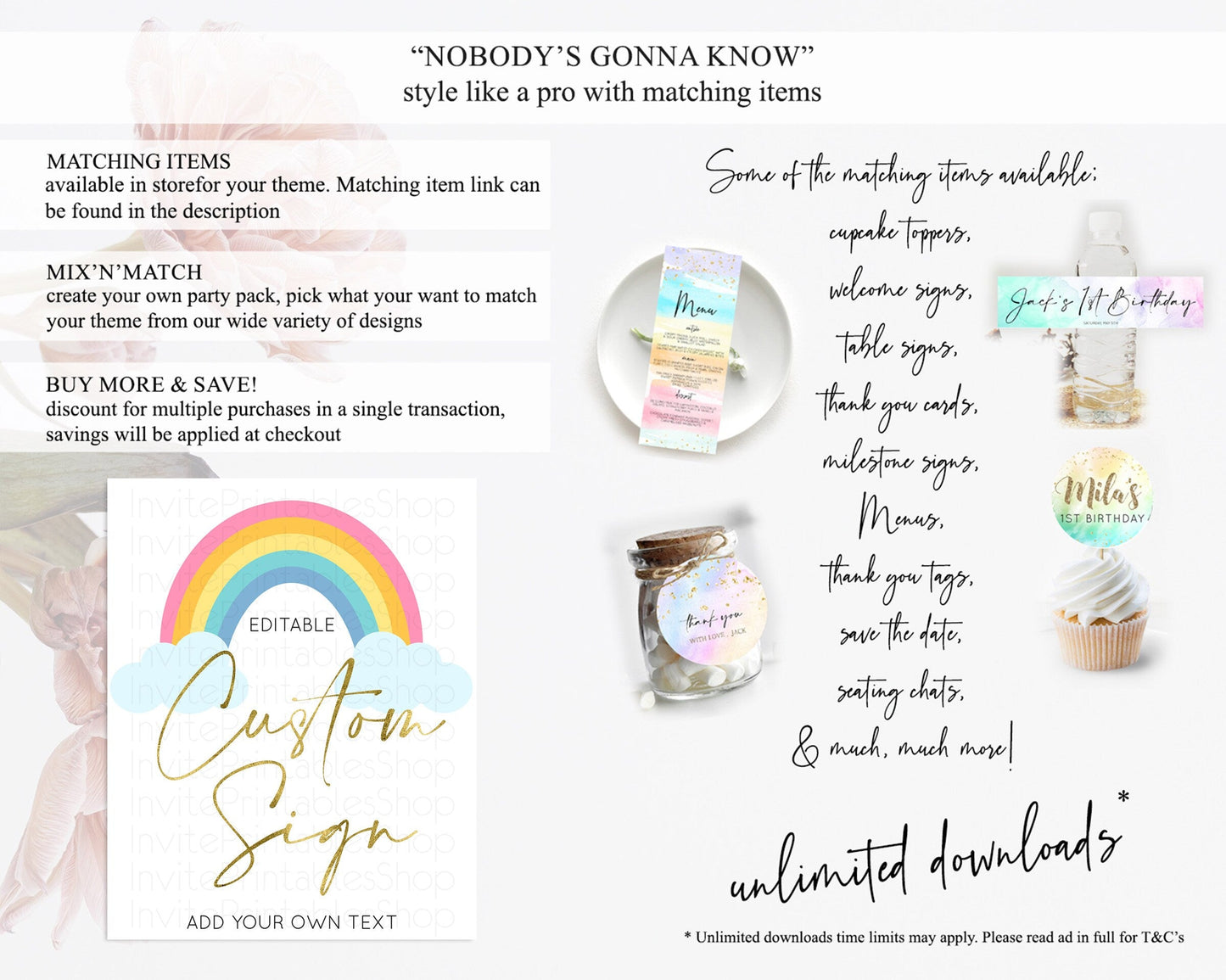 Pastel Rainbow Sign Rainbow Table Sign Decor Boho Colorful Rainbow Party Rainbow Baby Theme 1st Birthday Baptism Baby Shower Wedding D10123