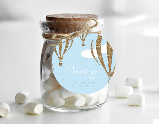 Editable Hot Air Balloon Thank You Tags Hot Air Balloon Thank You Gift Tags