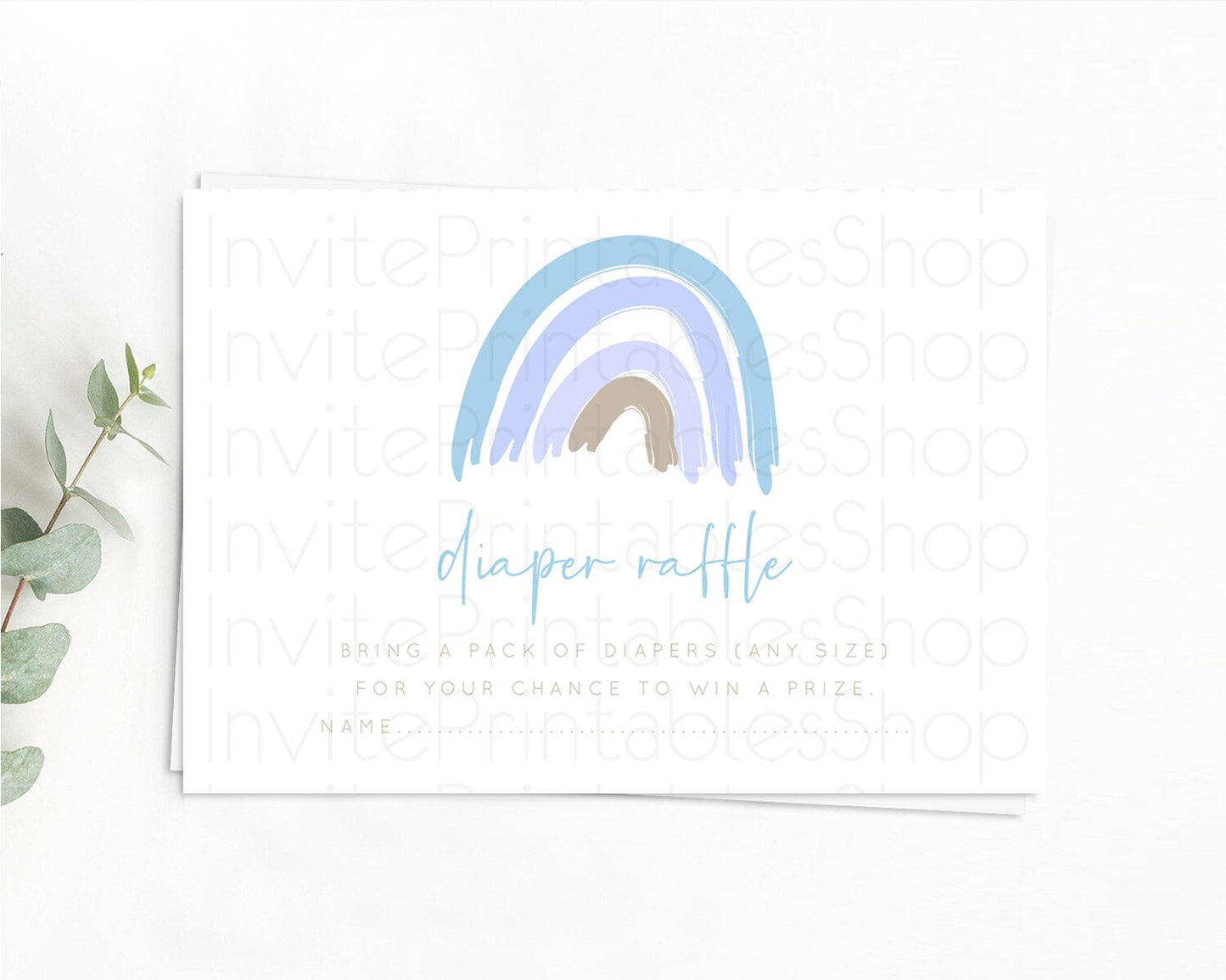 Pastel Rainbow Diaper Raffle Card Boho Rainbow Diaper Insert Boho Rainbow Diaper Ticket Pastel Watercolor Baby Shower Raffle Game D10352