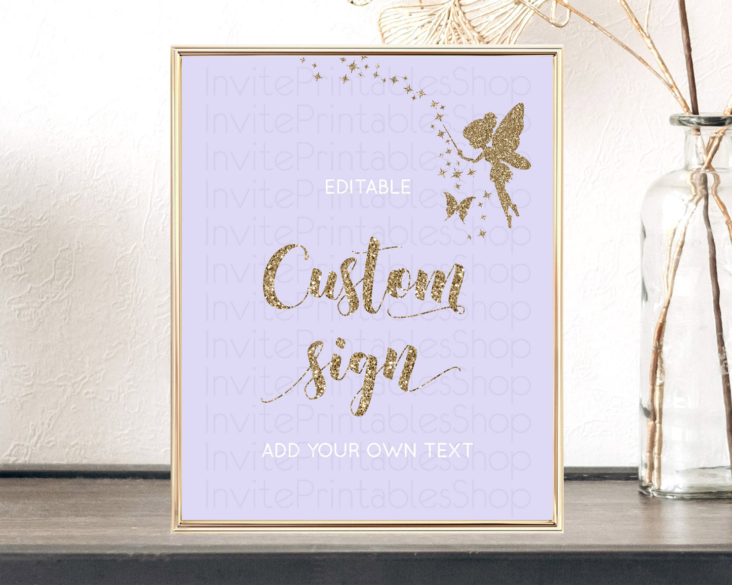 Fairy Sign Enchanted Garden Table Sign Décor Pastel Floral Butterfly Party Secret Garden Birthday Baptism Baby Shower Bridal Shower D10389