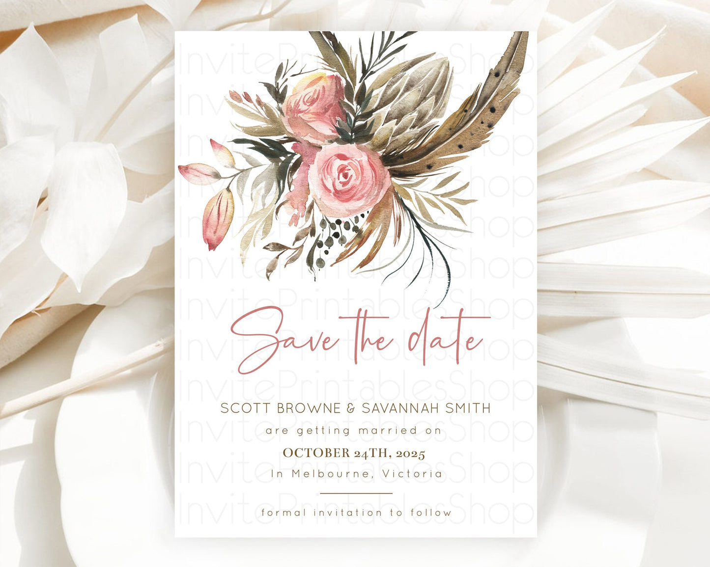 Wildflower Save The Date Template Secret Garden Save The Date Pastel Floral Garden Party Boho Flowers Birthday Baby Shower Wedding D10686