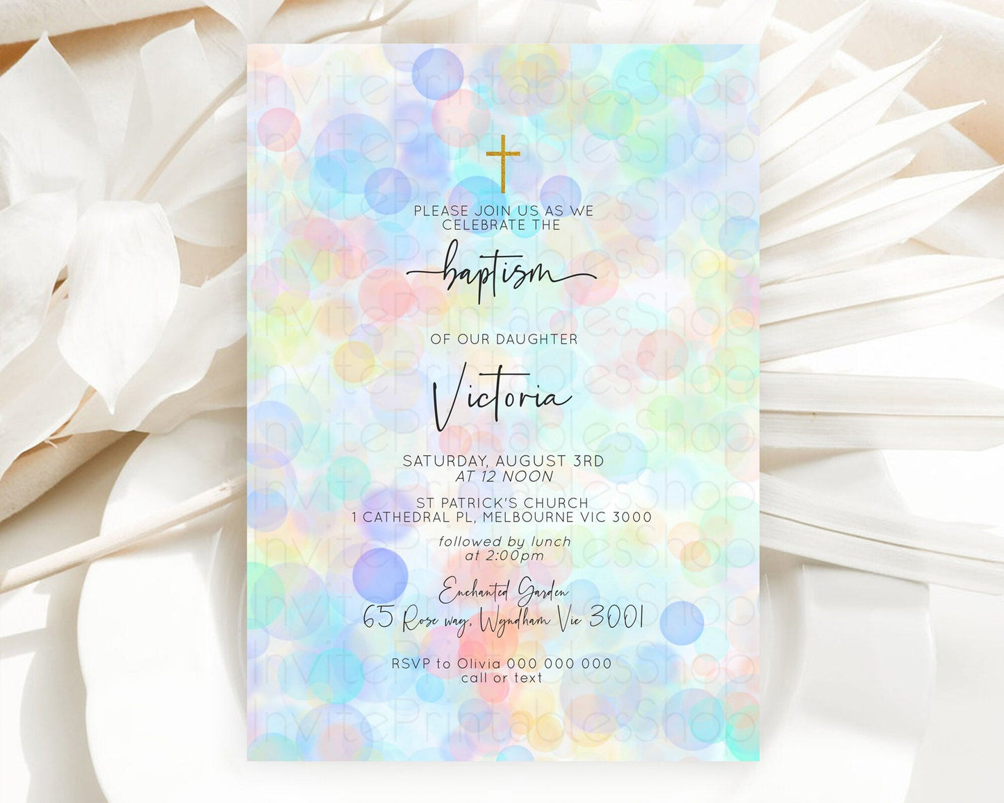 Pastel Baptism Invitation Bath Bomb Party Invitation Pastel Bubbles Baptism 1st Birthday Invitation Watercolour Christening Invite D10444