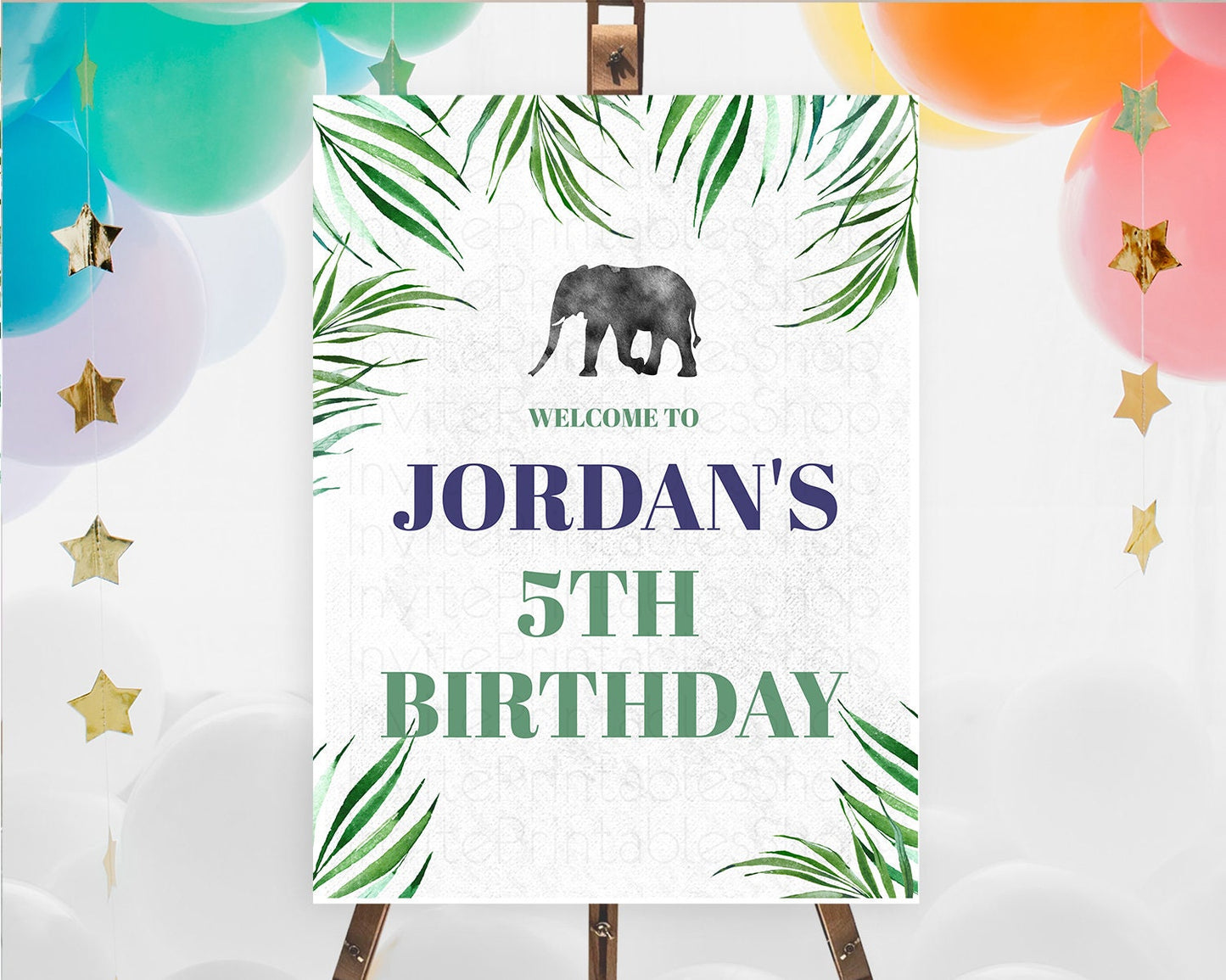 Elephant Welcome Sign Elephant Welcome Board Elephant Party Welcome Poster Safari Party Decor Elephant First Birthday Welcome Sign D10842