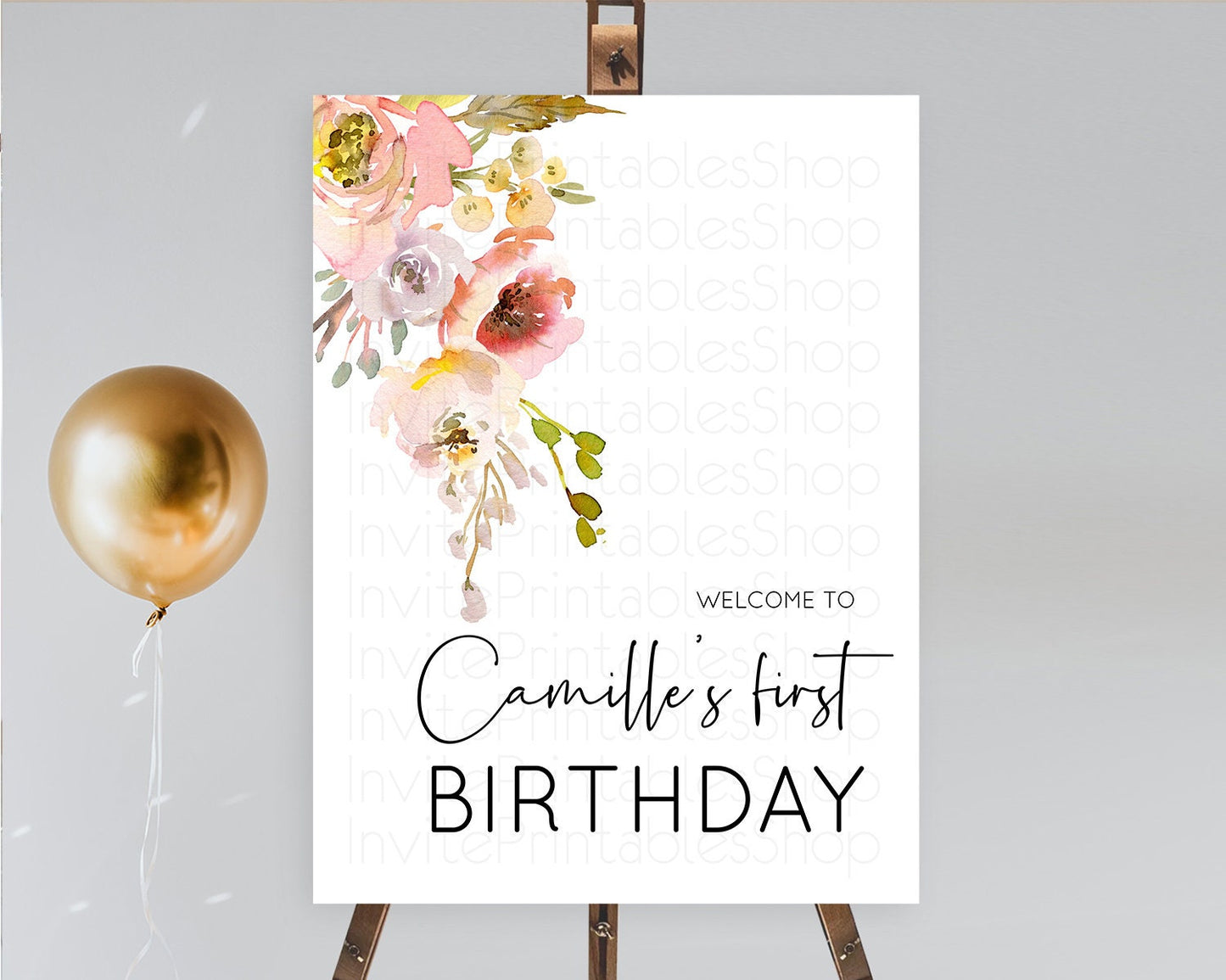 Secret Garden Welcome Sign Wildflower Welcome Board Pastel Flower Garden Welcome Poster Boho Wildflower First Birthday Welcome Sign D10194