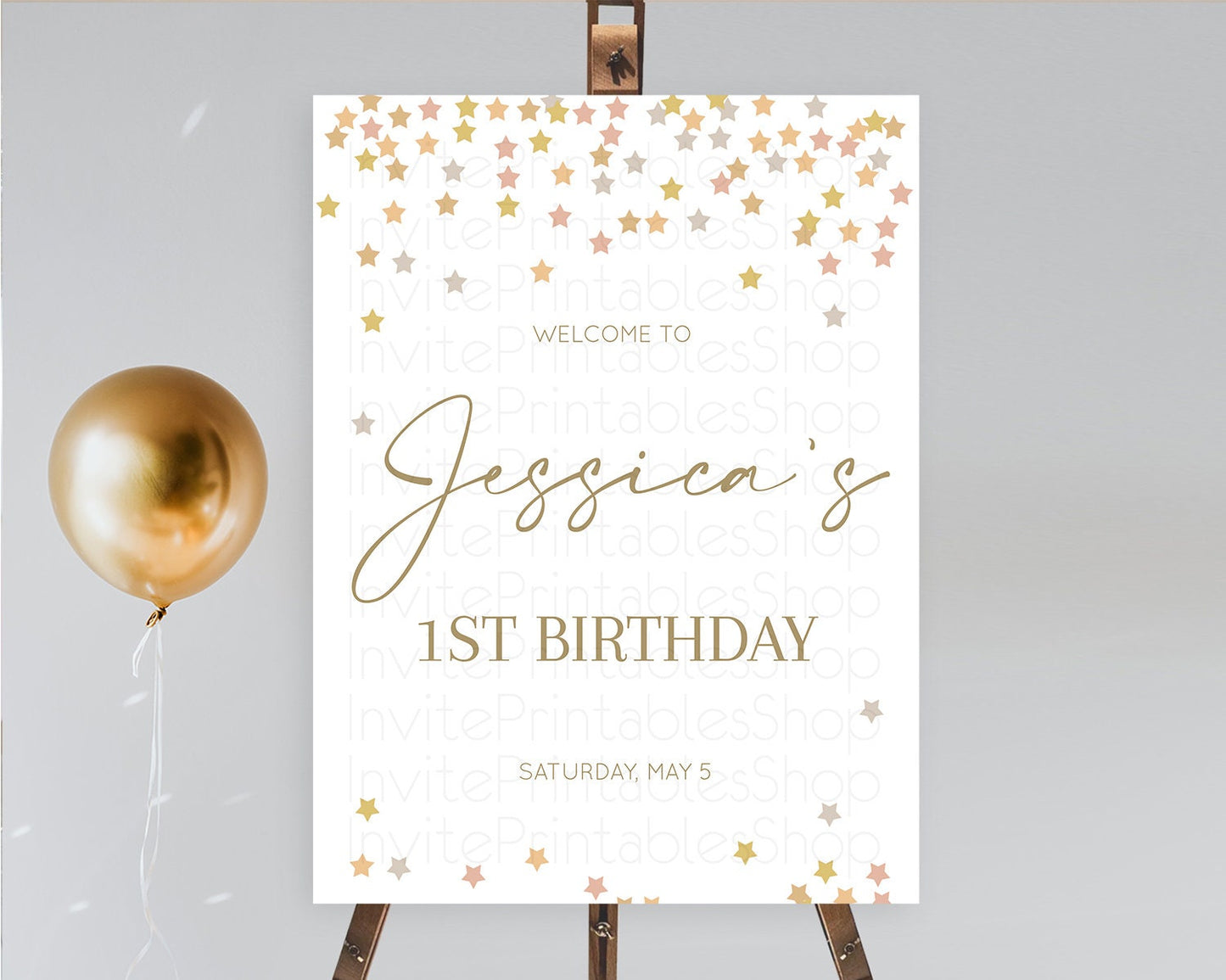 Star Welcome Board Pastel Stars Welcome Sign Shooting Star Rainbow Colorful Confetti Twinkle Little Star First Birthday Welcome Sign D10342