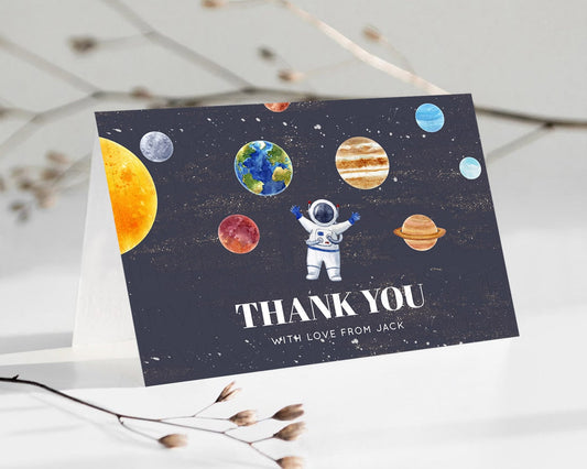 Editable Space Thank You Space Thank You Card First Trip Around the Sun Than
