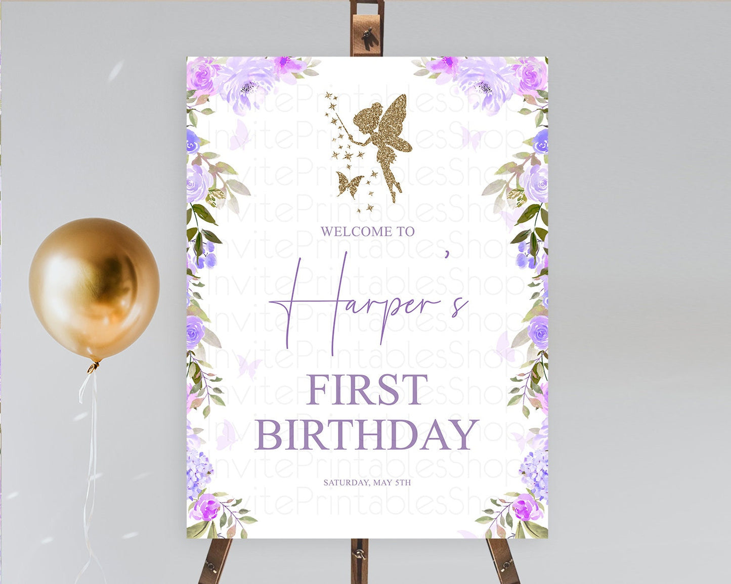 Fairy Welcome Sign Fairy Welcome Board Enchanted Garden Pastel Floral Butterfly Décor Secret Garden First Birthday Welcome Sign D10910