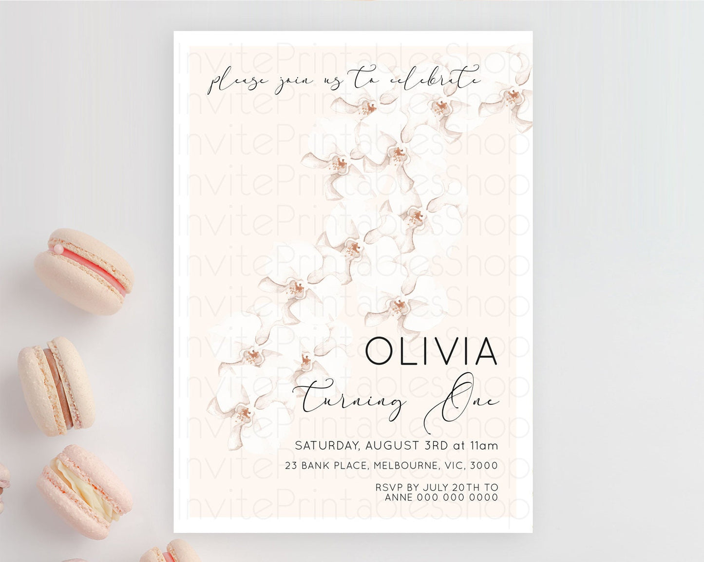 Tropical Invitation Tropical Birthday Invitation Tropical Floral Invitation Palm Leaf Fern Invite Frangipani White Orchid Invitation D11049