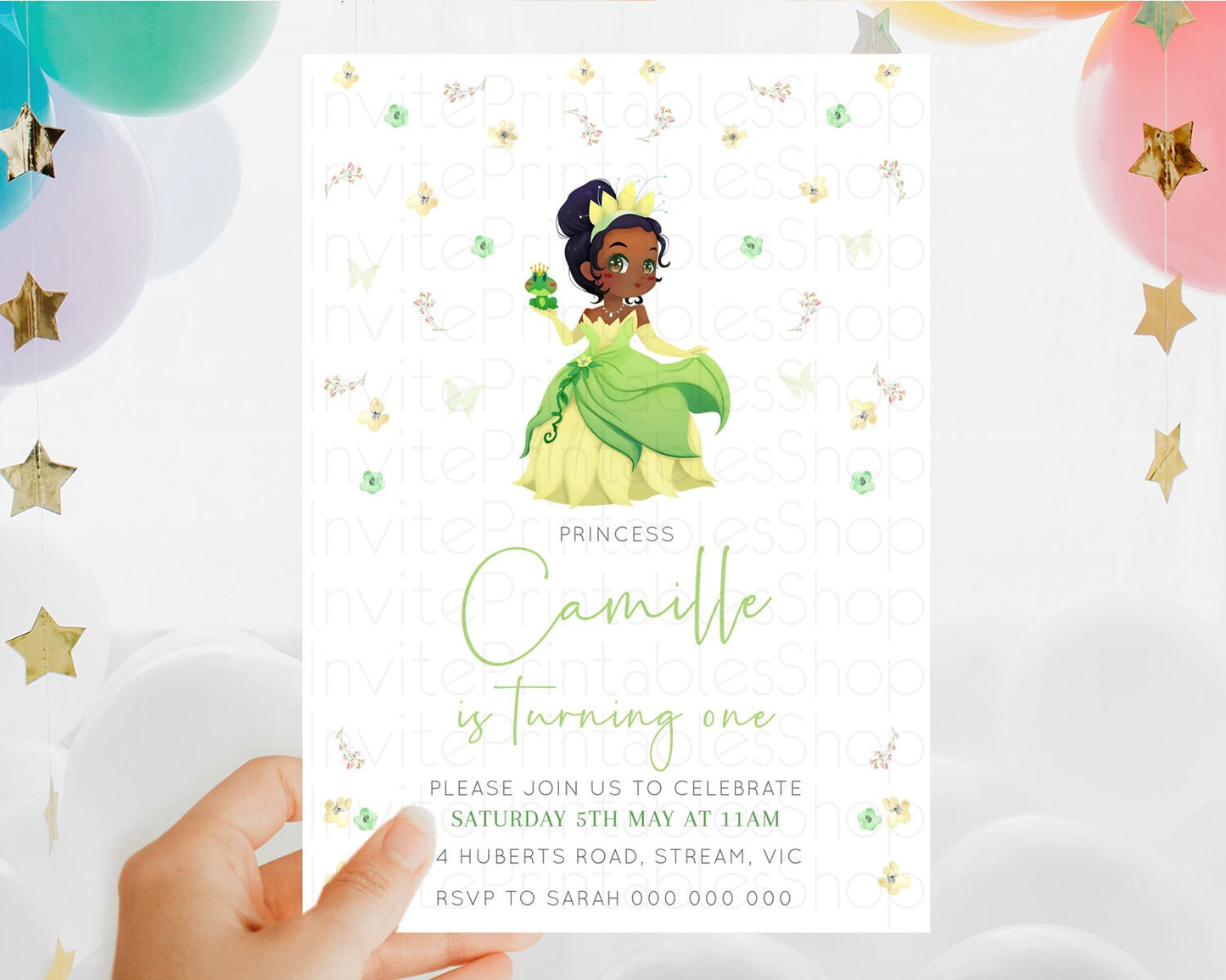 Princess Birthday Invitation Castle Invitation Royal Birthday Fairy Tale Enchanted Castle Pastel Floral Garden 1st First Birthday D10348