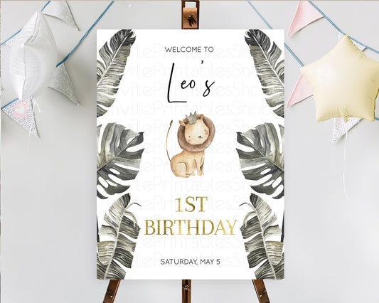 Editable Lion Welcome Sign Lion Welcome Board Lion Party Welcome Poster Drie